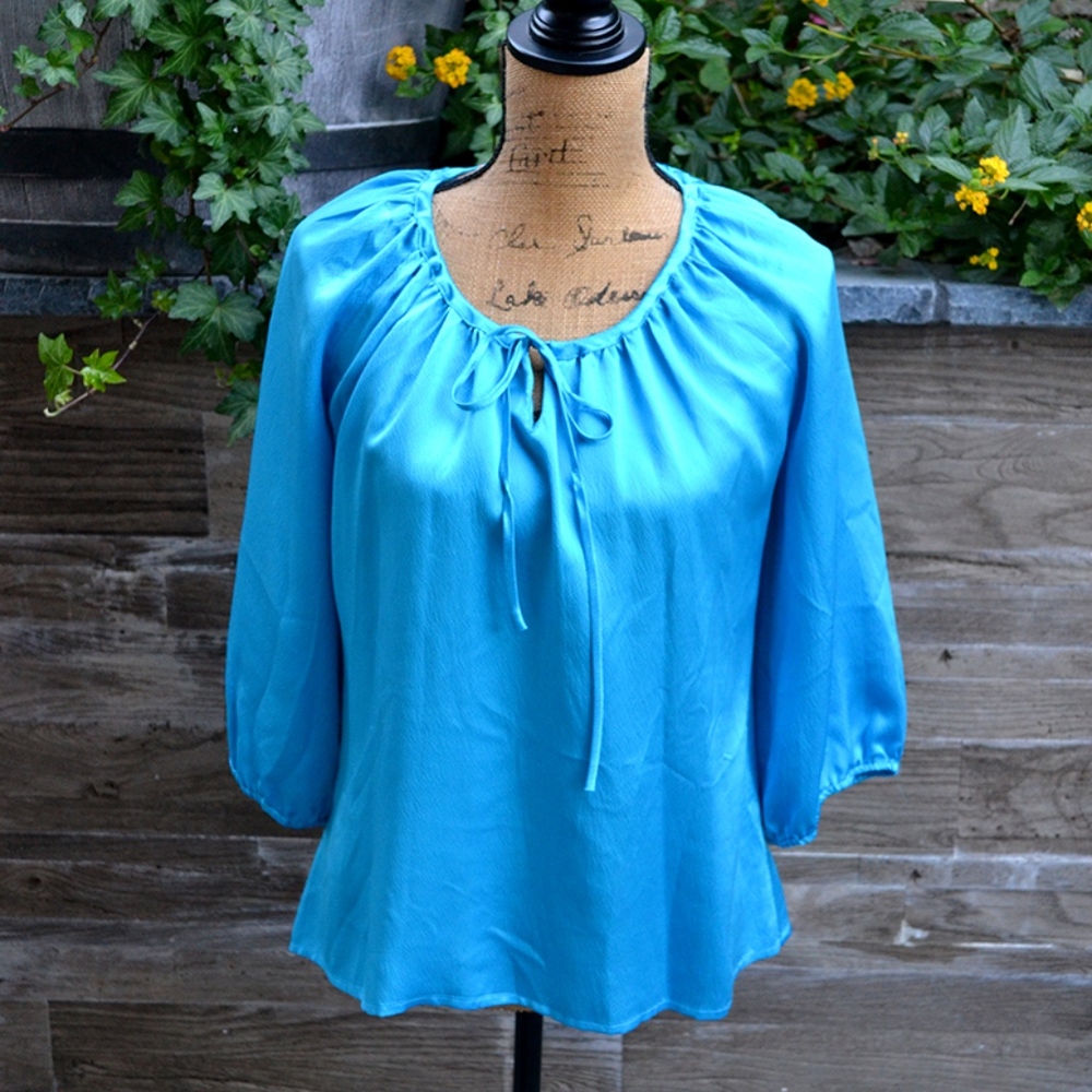 Blue Silk Blouse